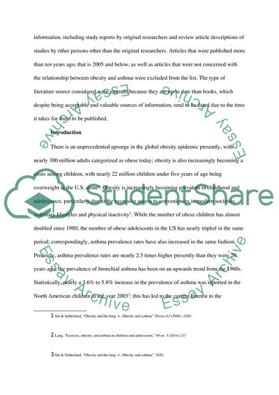 Is There a Link between Obesity and Asthma in Adolescent Children