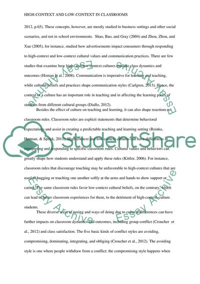 Students from High-Context and Low-Context Cultures Differ in Intragroup Conflict