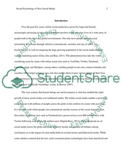 Social Psychology of New Social Media