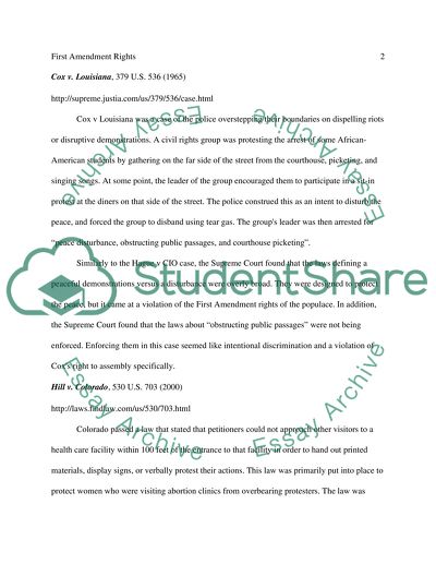 First amendment assignment