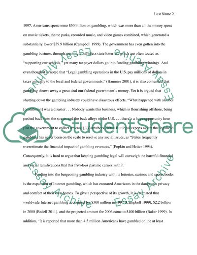 Should Gambling be Illegal