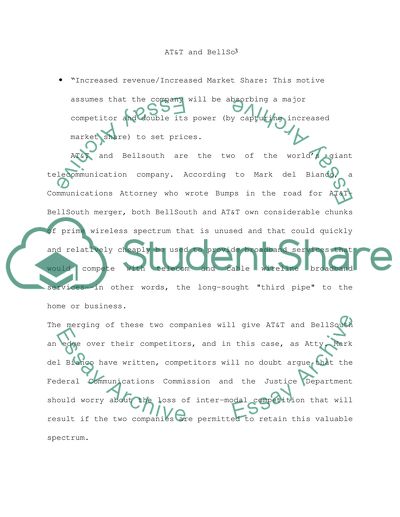 AT&T and BellSouth merger