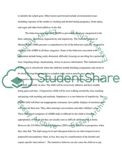 Attention Deficit Hyperactivity Disorder