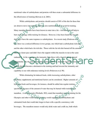 Nutrition Requirements for Marathons