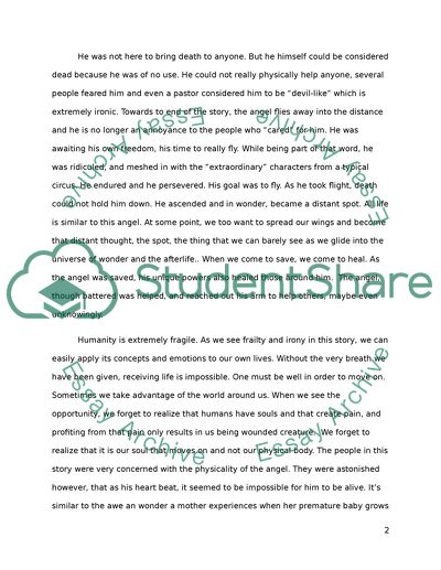 A Very Old Man with Enormous Wings by Gabriel Garcia