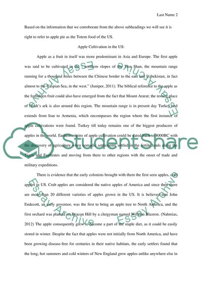 Apple Pie as totem food