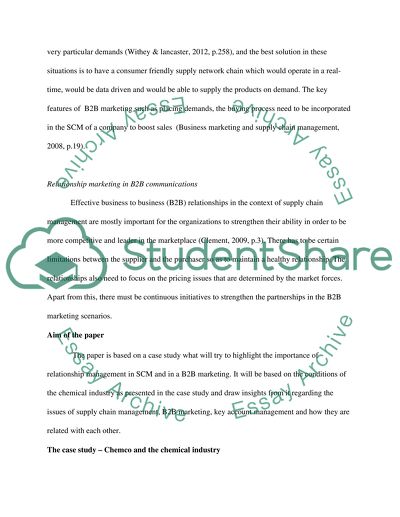 Business to Business Marketing and Supply Chain Management