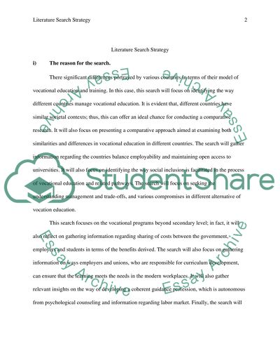 Literature Search Strategy on University Management