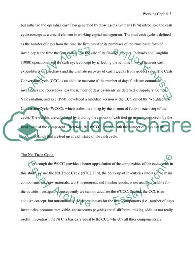 Measures of Working Capital Management Efficiency and Their Relationship to Corporate Profitability