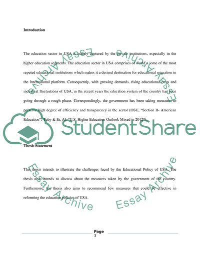 Education policy in USA