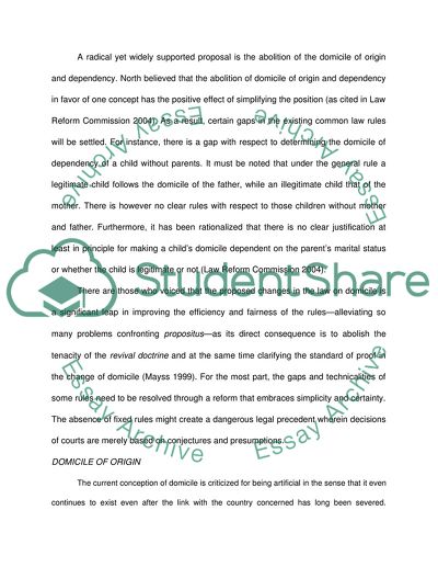 Traditional concept of domicile in accordance with English Law