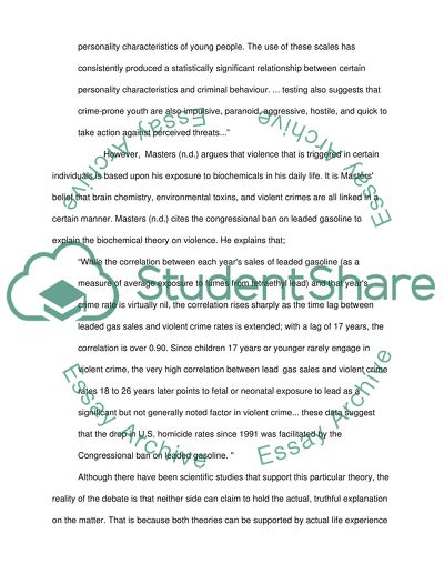 Psychological and Biochemical Theories of Violent Behavior