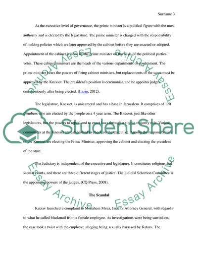 Background Information about Moshe Katzav