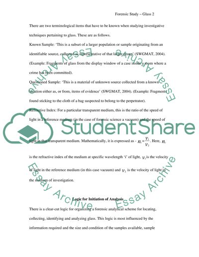 Forensic and Crime Scene Investigation: Glass Items