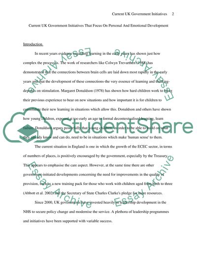 UK Government Initiatives on Personal Development