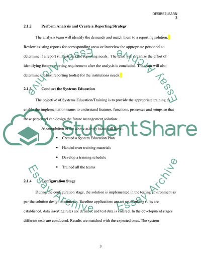 The D2L Project Structure for the Implementation Solution for the Institution