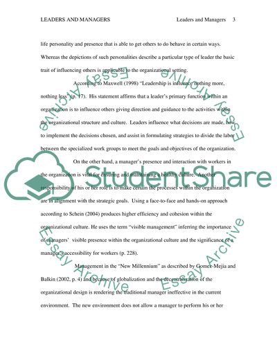 Leaders and Managers