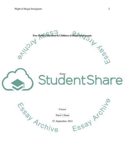 Education to Children of Illegal Immigrants