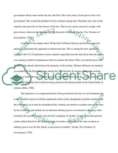 Jefferson and the John Lockes Social Contract Theory