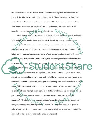 Analysis of Michelangelo Antonionis Films