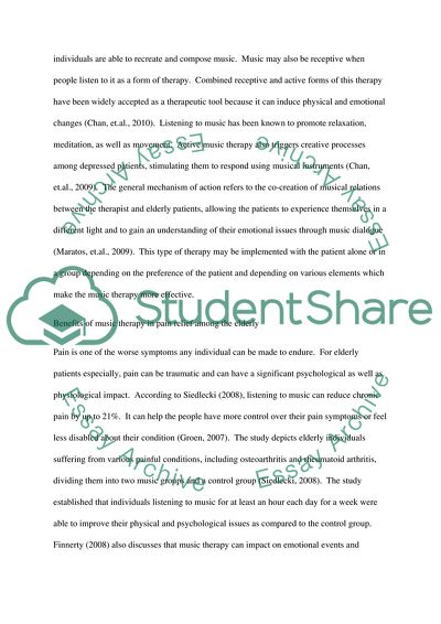 The Efficacy of Music as a Non-Invasive Therapy for the Elderly