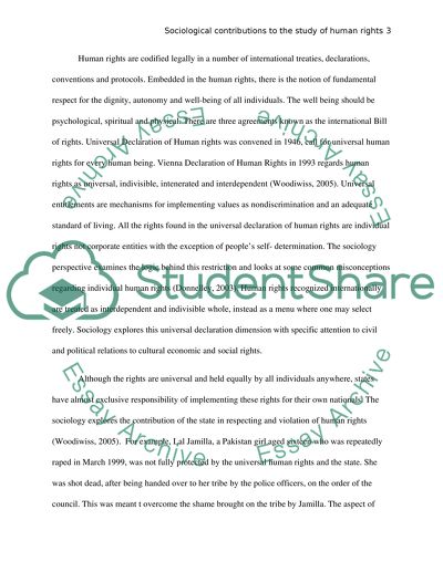 Sociological contributions to the study of human rights