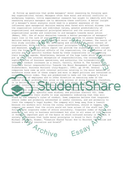 Analysis of Bussiness Ethics Articles