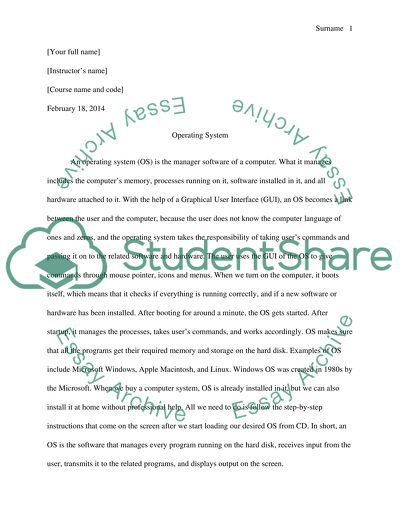 The Manager Software of a Computer