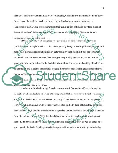 Effect of Omega 3 on Inflammatory Diseases