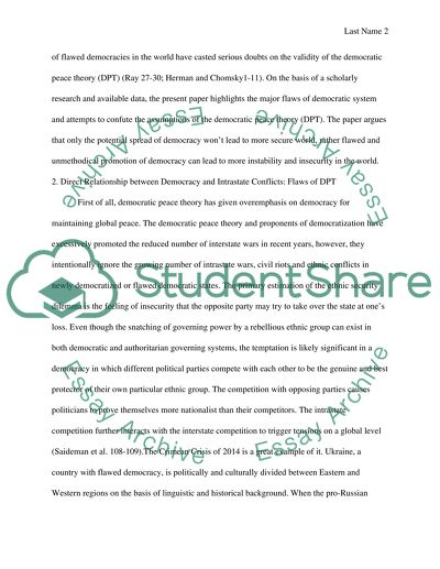 Will the potential spread of democracy lead to a more secure world (Contra)