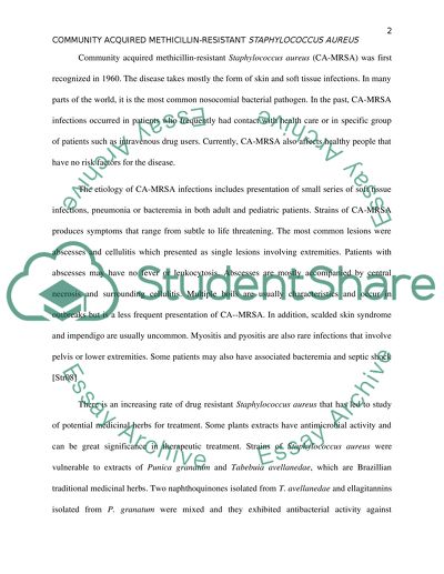 Community Acquired Methicillin-resistant Staphylococcus Aureus