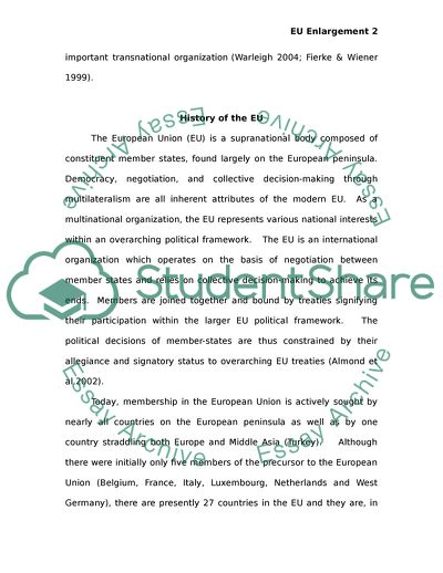 Expansion and the European Union