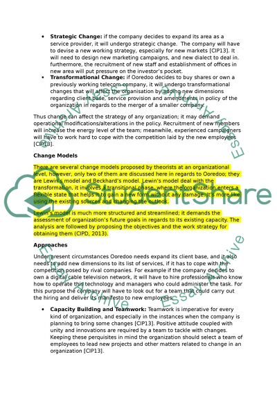 Supporting Organizational Change - Case of Qatar Telecom