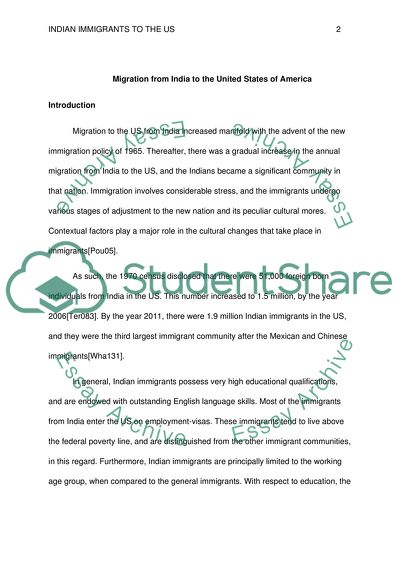 Migration from India to the United States of America