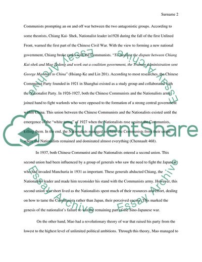 The US-China Relationship in the Chinese Civil War