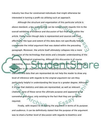 Analysis of On Human Bioenhancements Article