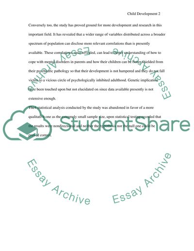 Child Development and Parental Disorders