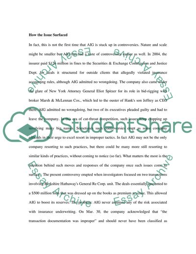 Accounting Ethical Issues of American International Group