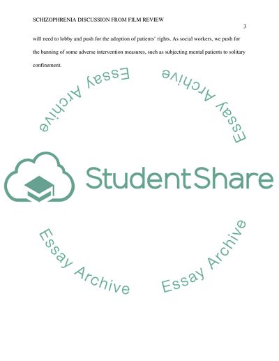 Schizophrenia Discussion from film review