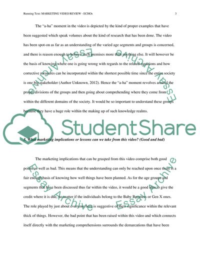 Marketing Video Review - ECHOs