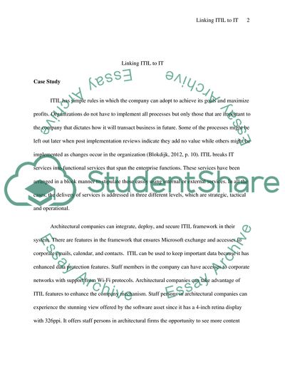 Linking ITIL to IT