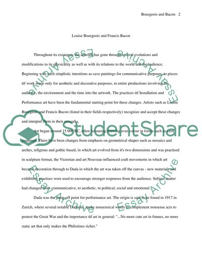 Suffering Body in the Artwork of L. Bourgeois and F. Bacon