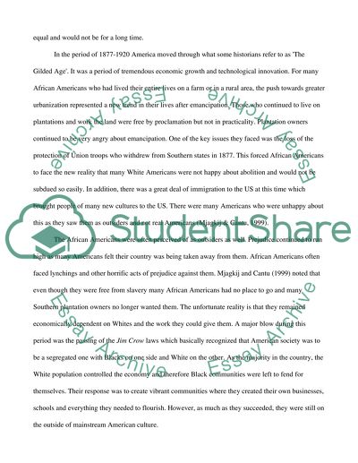 The historical progression of African Americans