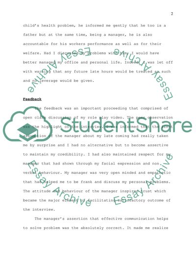 Evaluation of disciplinary interview