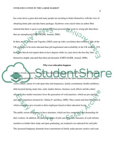 Over-education in the Labor Market