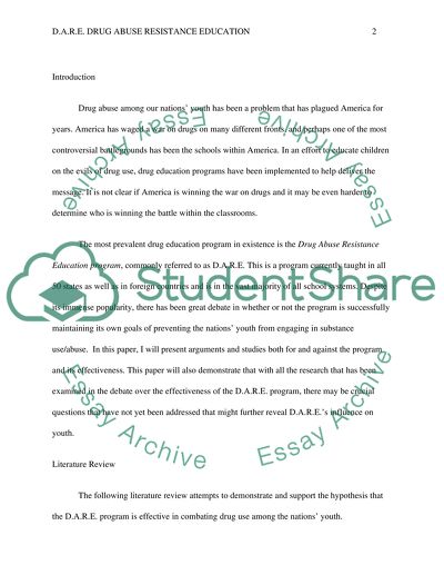 Drug Abuse among Our Nations Youth