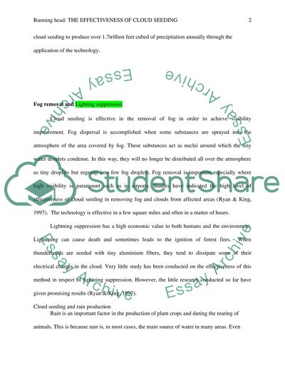 Effectiveness of Cloud Seeding