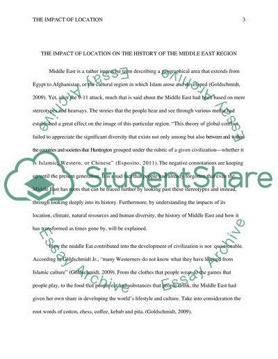 The Impact of Location on the History of the Middle East Region