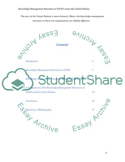 Knowledge management structures in NATO versus the United Nations