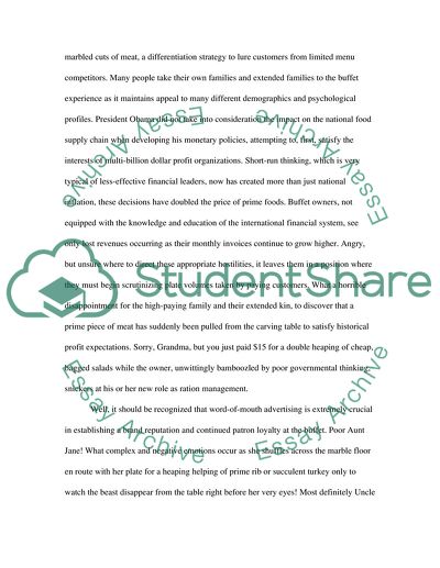 The Concept of the All You Can Eat Buffet